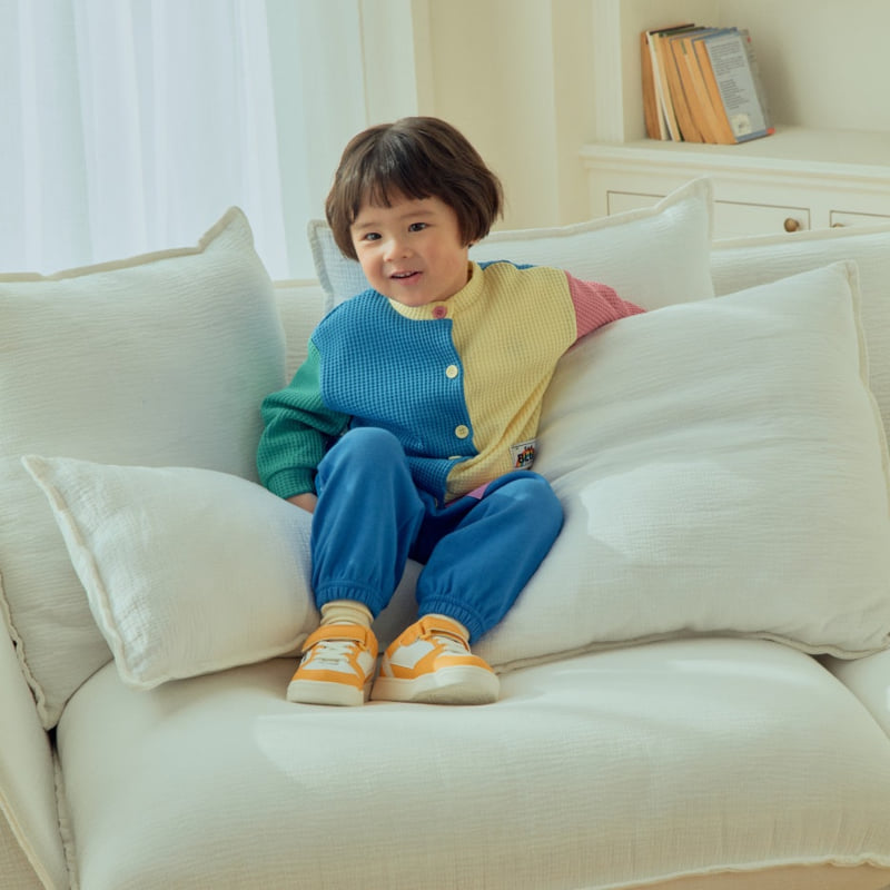 Firstblue - Korean Children Fashion - #toddlerclothing - Waffle Contrast Cardigan - 3