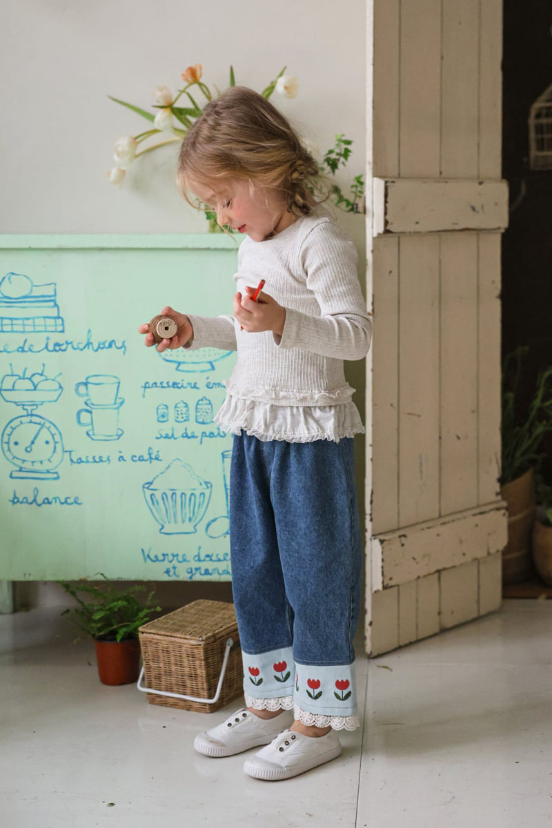 Flo - Korean Children Fashion - #Kfashion4kids - Tulip Denim Pants