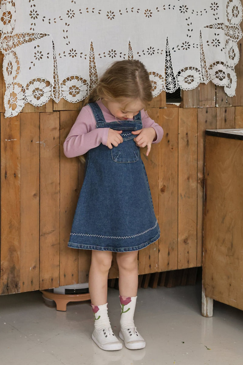 Flo - Korean Children Fashion - #fashionkids - Eva Denim Jump Skirt - 7
