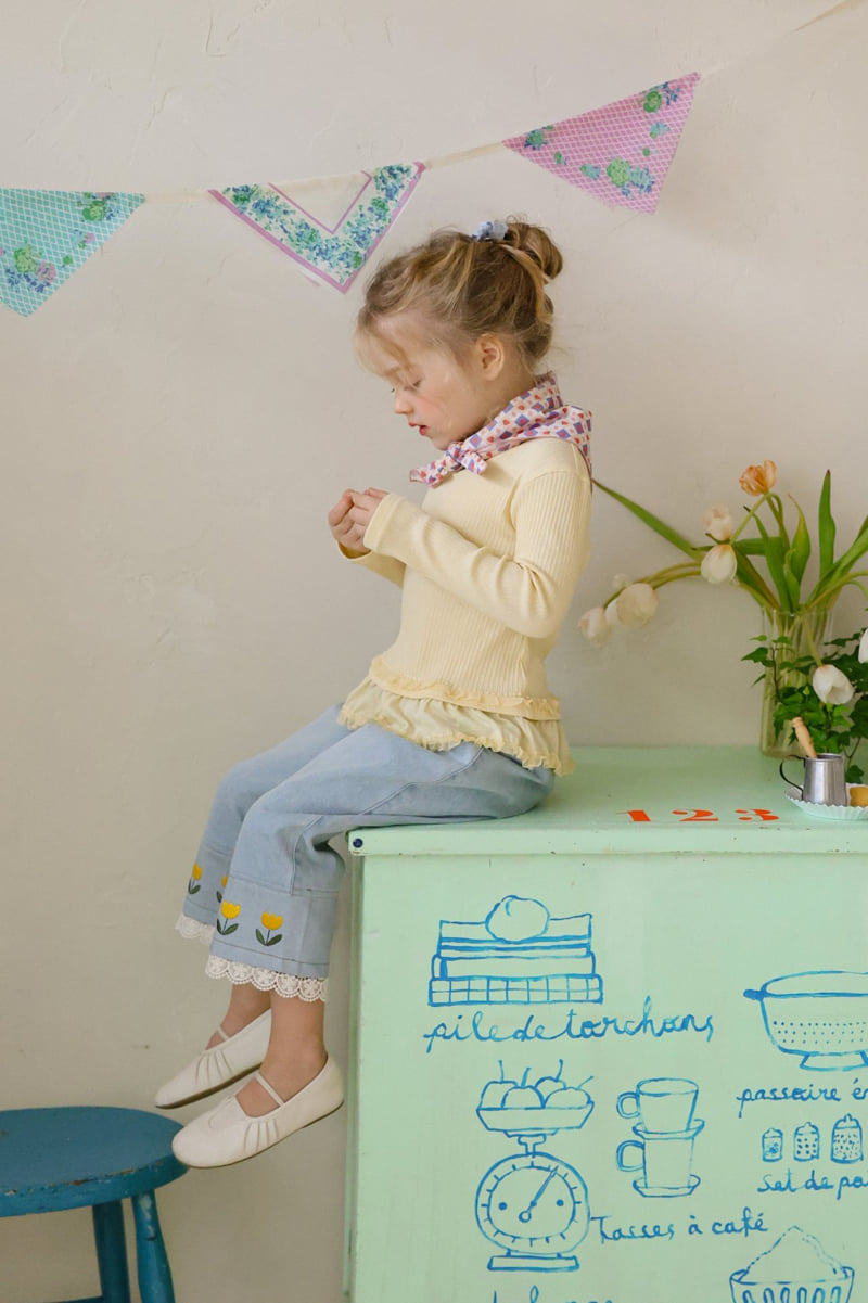 Flo - Korean Children Fashion - #kidsshorts - Tulip Denim Pants - 12