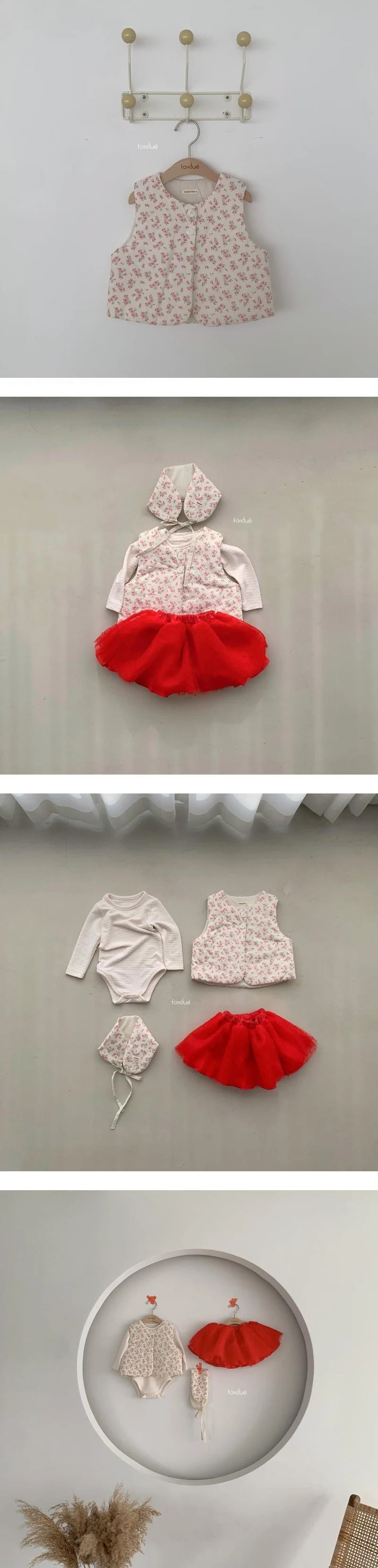 Fondue - Korean Baby Fashion - #babyoutfit - Camellia Flower Vest
