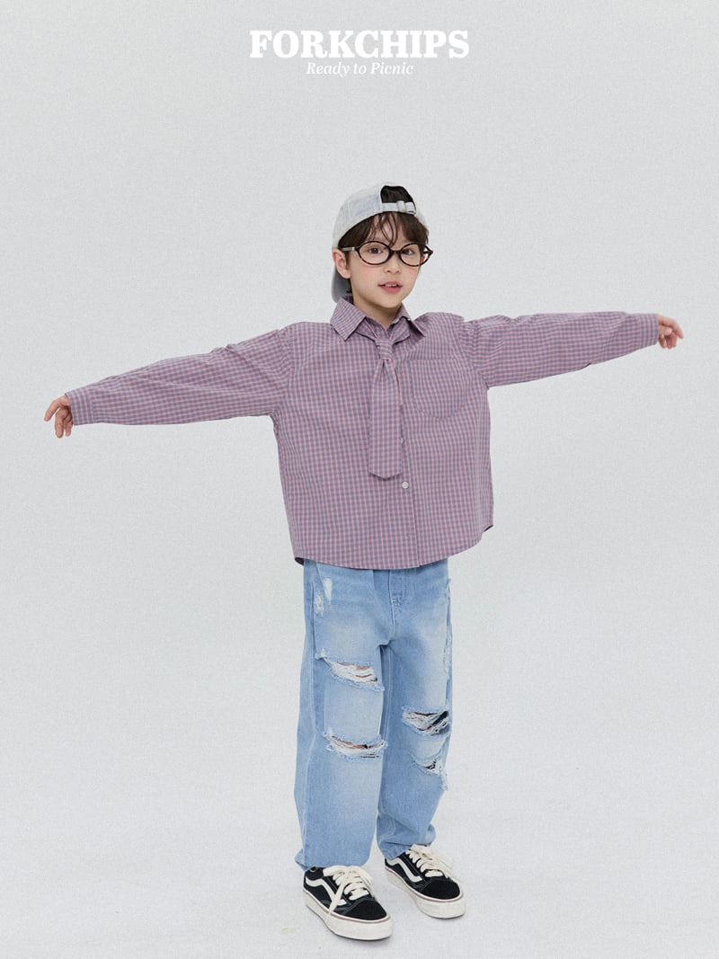 Fork Chips - Korean Children Fashion - #Kfashion4kids - Mile Check Shirt - 12