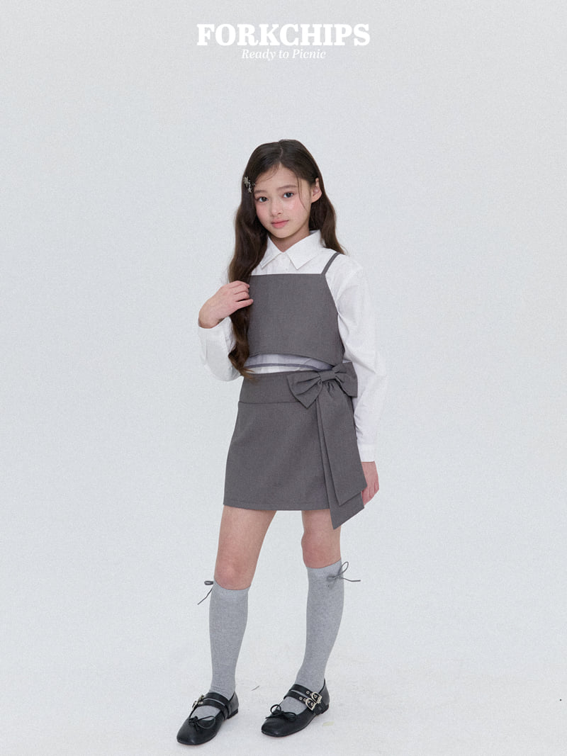 Fork Chips - Korean Children Fashion - #prettylittlegirls - Ruby Ribbon Skirt - 4