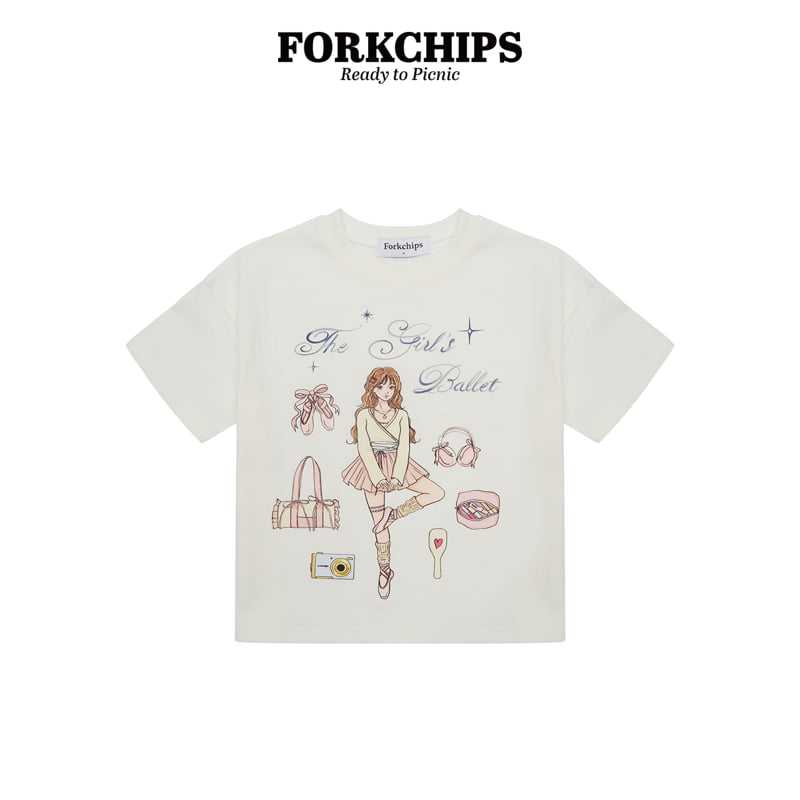 Fork Chips - Korean Children Fashion - #childofig - Balletcore Tee