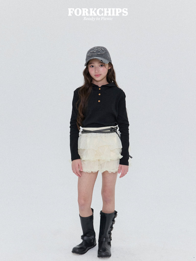 Fork Chips - Korean Children Fashion - #childofig - Caramel Ruffle Skirt - 12