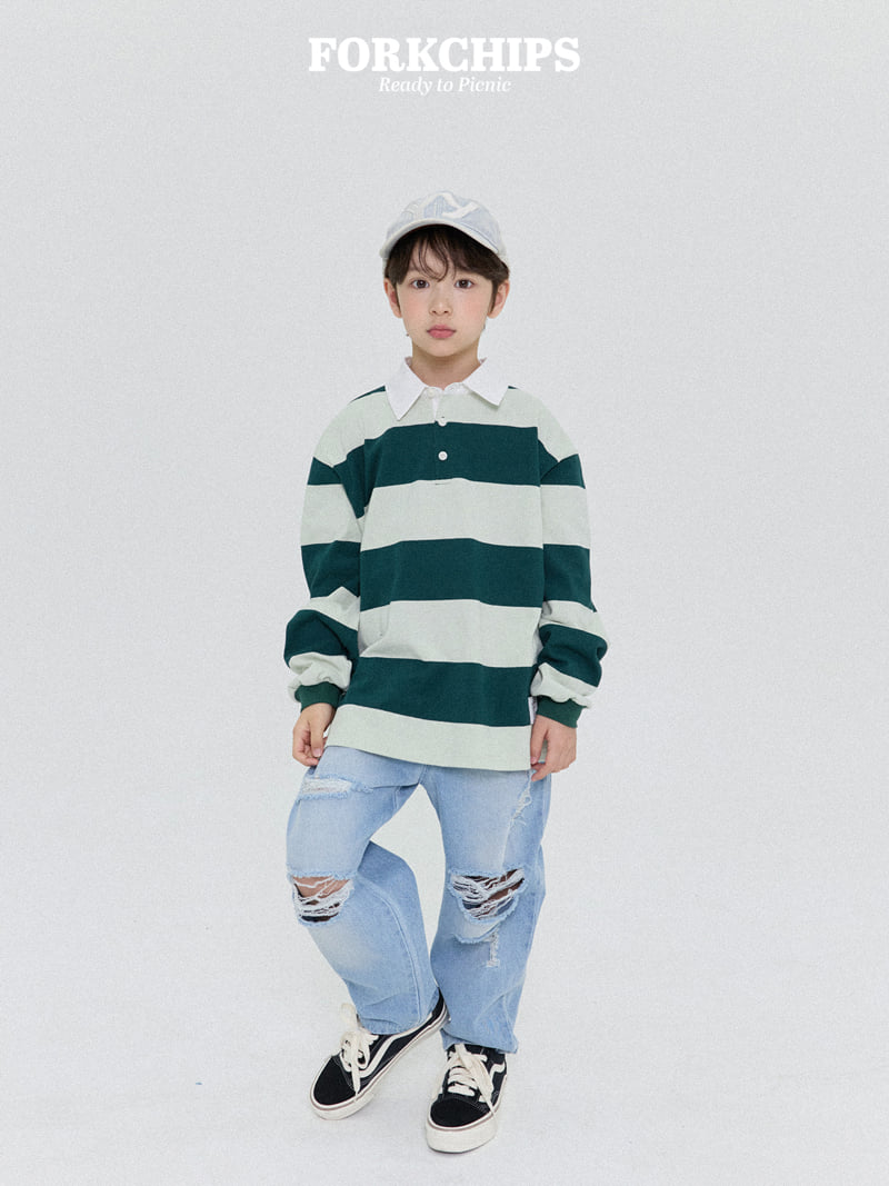 Fork Chips - Korean Children Fashion - #childofig - Pastel Collar Tee - 10