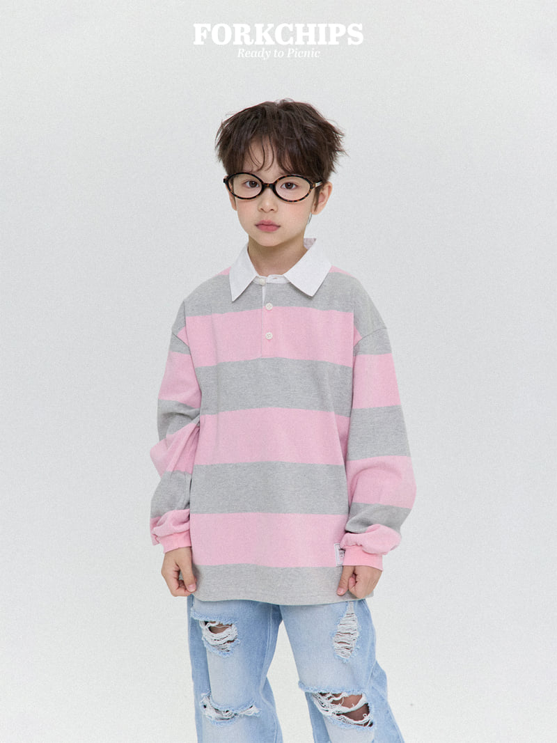 Fork Chips - Korean Children Fashion - #childofig - Pastel Collar Tee - 9
