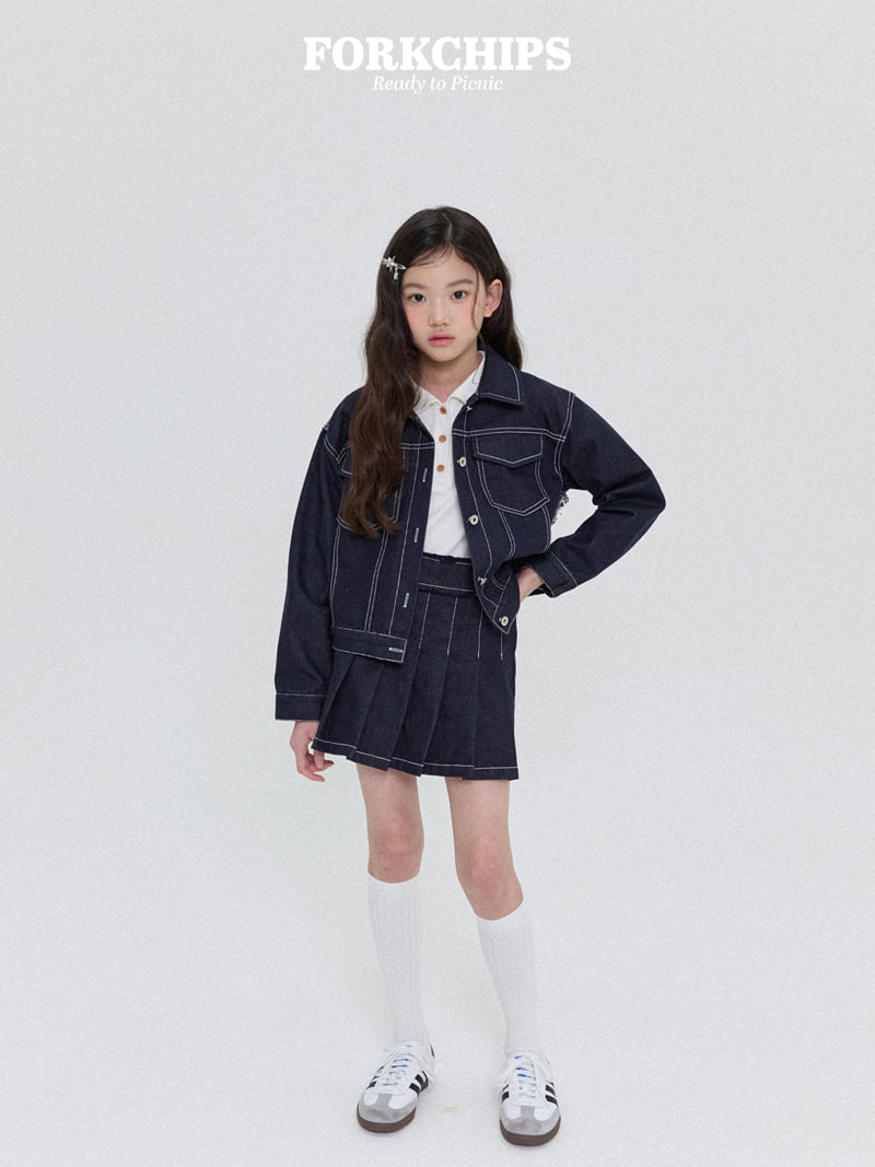 Fork Chips - Korean Children Fashion - #prettylittlegirls - Rough Pleated Skirt - 4