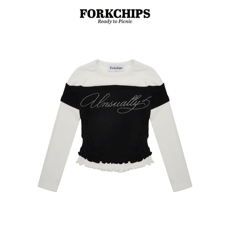 Fork Chips - Korean Children Fashion - #childofig - Shine Layered Tee