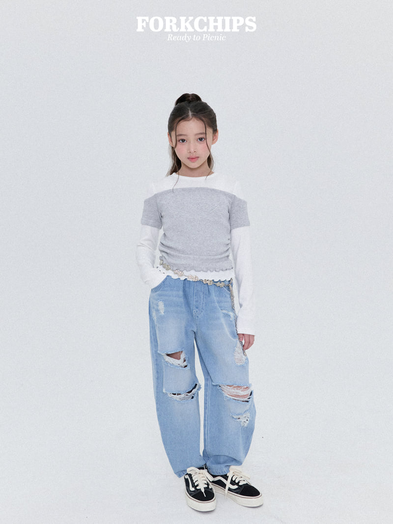 Fork Chips - Korean Children Fashion - #childofig - High Vintage Denim Pants - 8
