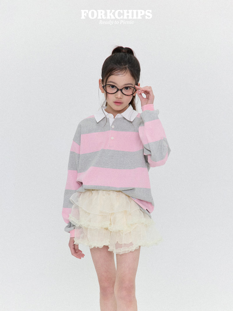 Fork Chips - Korean Children Fashion - #childrensboutique - Pastel Collar Tee - 11