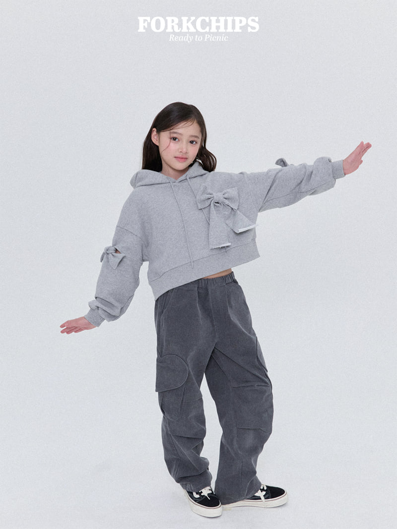 Fork Chips - Korean Children Fashion - #designkidswear - Cross Ribbon Hoodie - 9