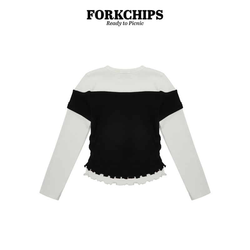 Fork Chips - Korean Children Fashion - #designkidswear - Shine Layered Tee - 3