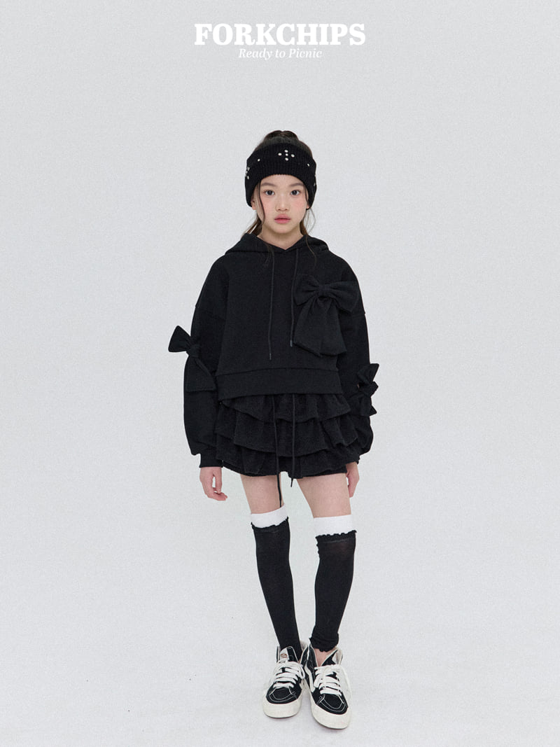 Fork Chips - Korean Children Fashion - #discoveringself - Cross Ribbon Hoodie - 10