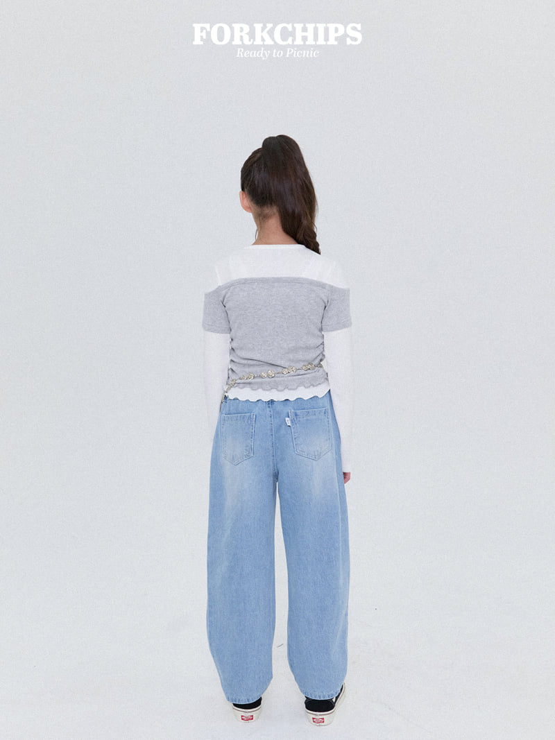 Fork Chips - Korean Children Fashion - #discoveringself - High Vintage Denim Pants - 11