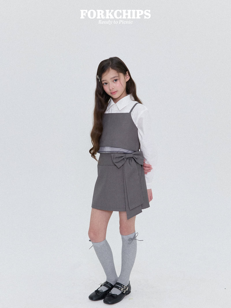 Fork Chips - Korean Children Fashion - #fashionkids - Ruby Ribbon Skirt - 9