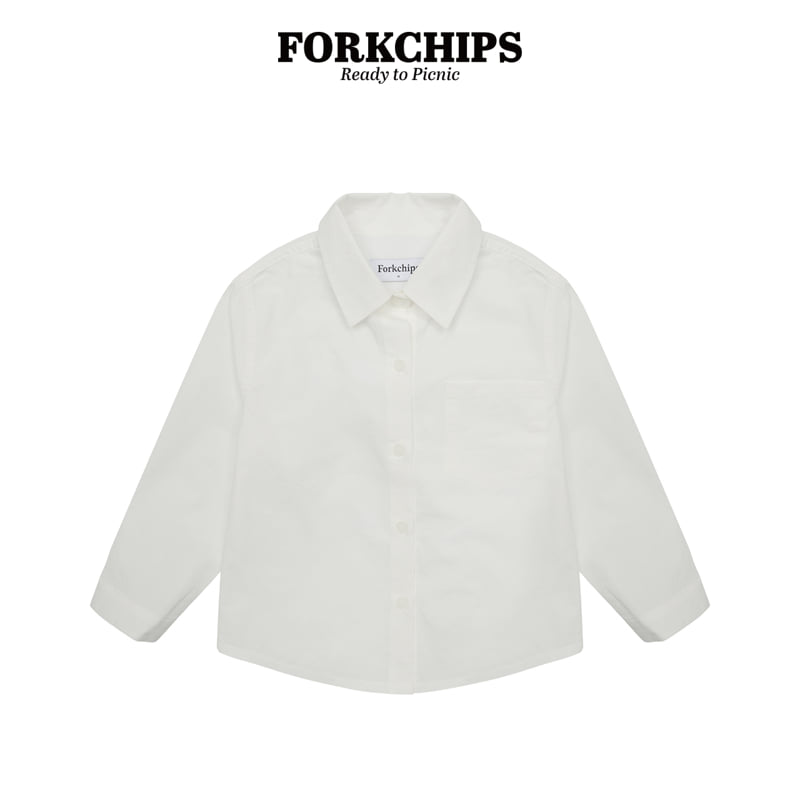 Fork Chips - Korean Children Fashion - #fashionkids - Ribbon Punching Shirt - 2