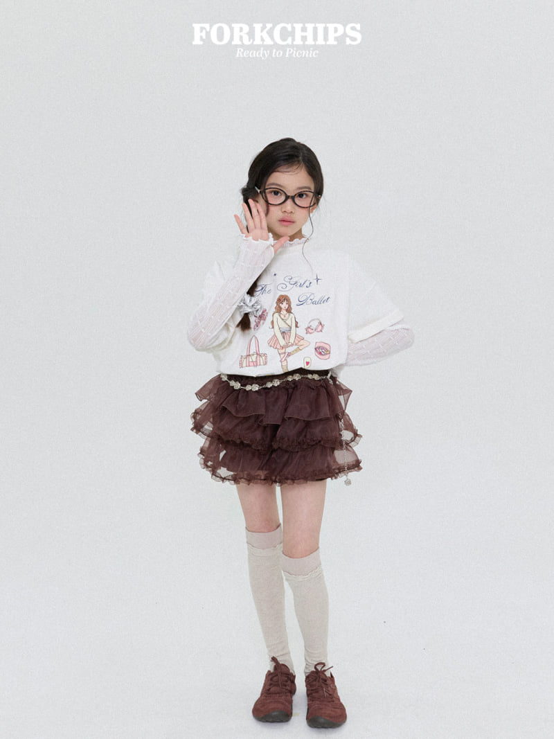 Fork Chips - Korean Children Fashion - #fashionkids - Veil Layered Tee - 9