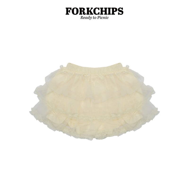 Fork Chips - Korean Children Fashion - #fashionkids - Caramel Ruffle Skirt - 2