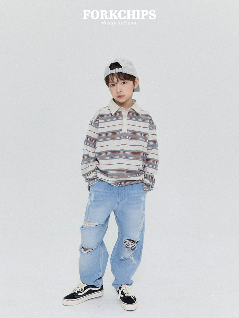 Fork Chips - Korean Children Fashion - #fashionkids - High Vintage Denim Pants - 12