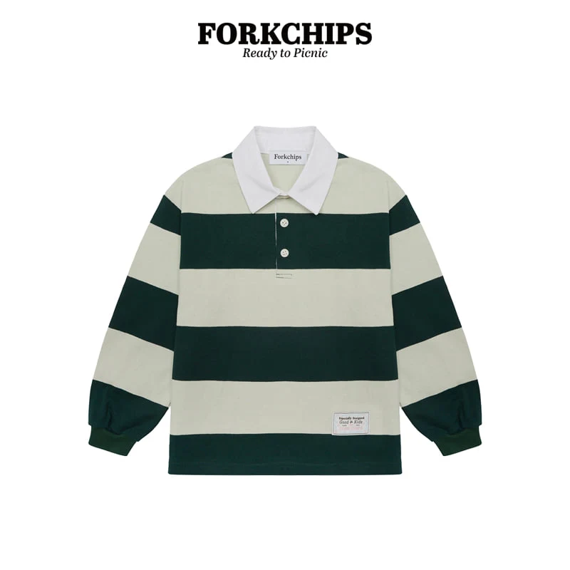 Fork Chips - Korean Children Fashion - #kidsshorts - Pastel Collar Tee