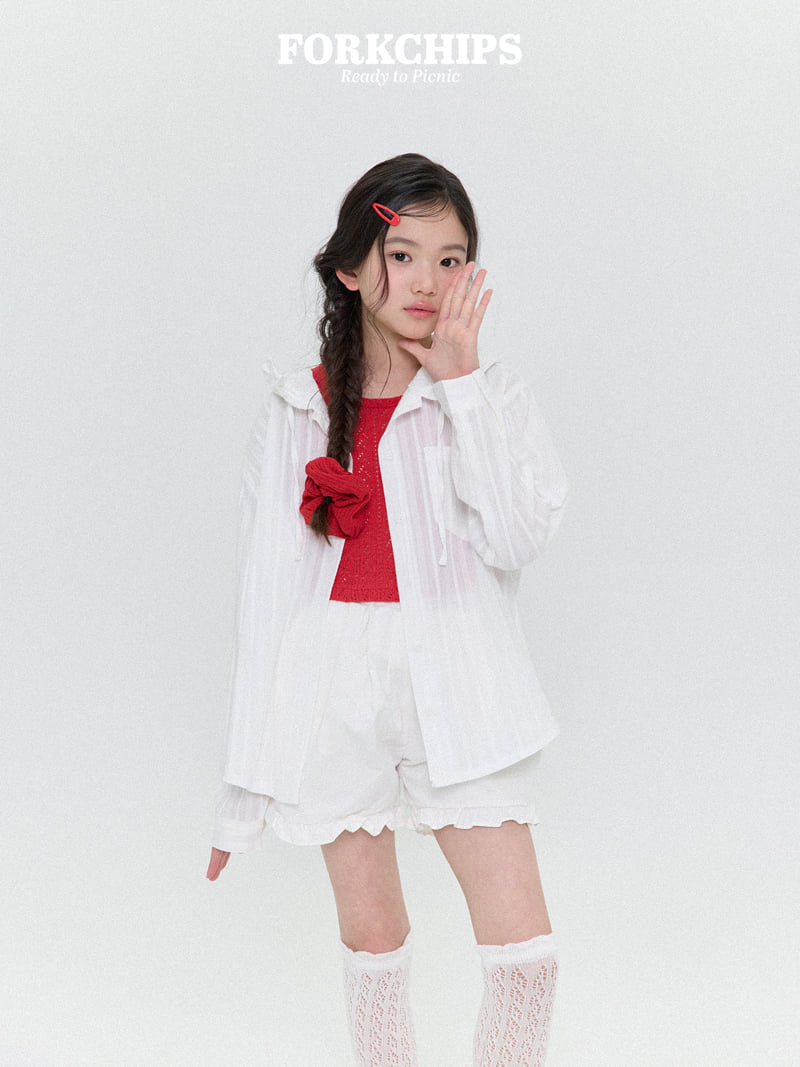 Fork Chips - Korean Children Fashion - #kidsshorts - Bell Frill Shirt - 11