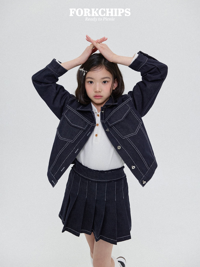 Fork Chips - Korean Children Fashion - #kidsshorts - Rough Pleated Skirt - 10