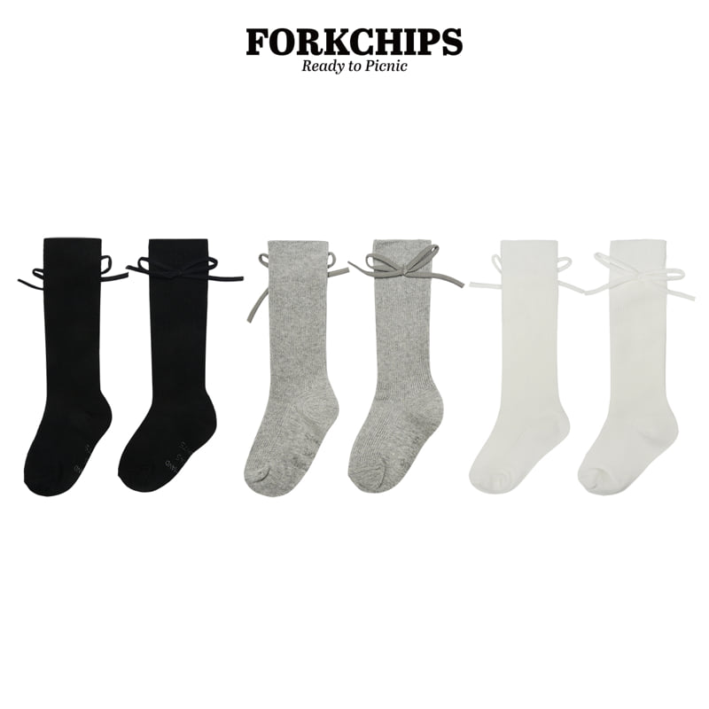 Fork Chips - Korean Children Fashion - #kidsstore - Pure Knee Socks
