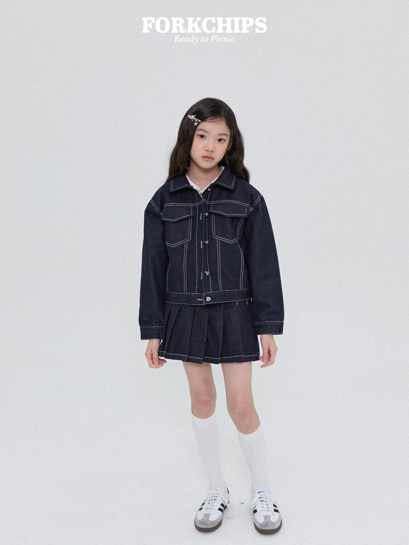 Fork Chips - Korean Children Fashion - #kidsstore - Rough Pleated Skirt - 11