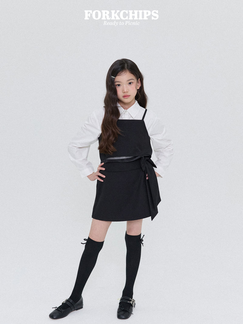 Fork Chips - Korean Children Fashion - #kidzfashiontrend - Ruby Ribbon Skirt - 12