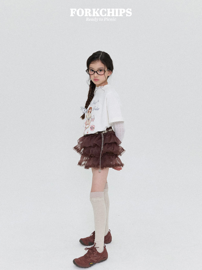 Fork Chips - Korean Children Fashion - #kidzfashiontrend - Veil Layered Tee - 12
