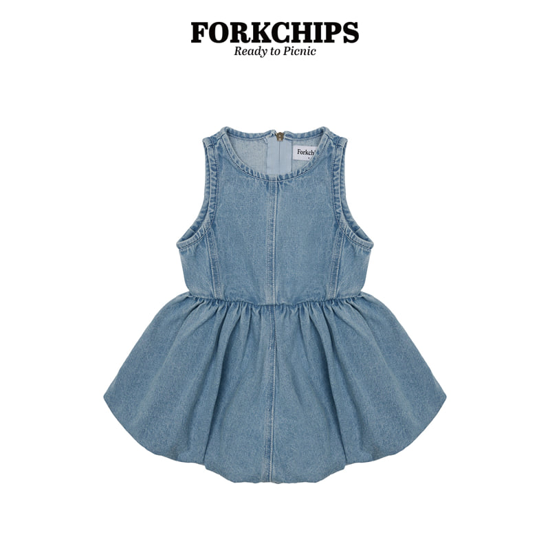 Fork Chips - Korean Children Fashion - #kidzfashiontrend - Baby Denim One-piece