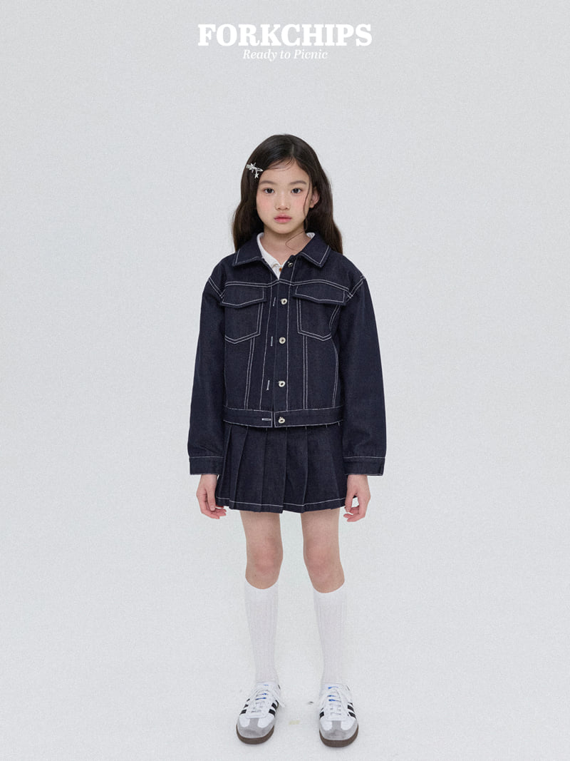 Fork Chips - Korean Children Fashion - #kidzfashiontrend - Rough Pleated Skirt - 12