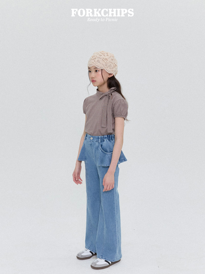 Fork Chips - Korean Children Fashion - #kidzfashiontrend - Wave Bootcut Pants - 10
