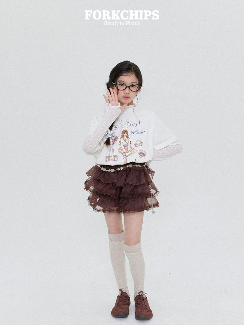Fork Chips - Korean Children Fashion - #littlefashionista - Balletcore Tee - 10