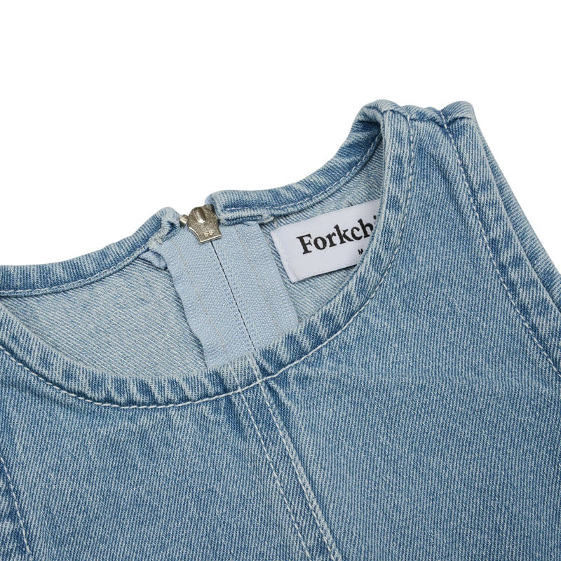 Fork Chips - Korean Children Fashion - #littlefashionista - Baby Denim One-piece - 3