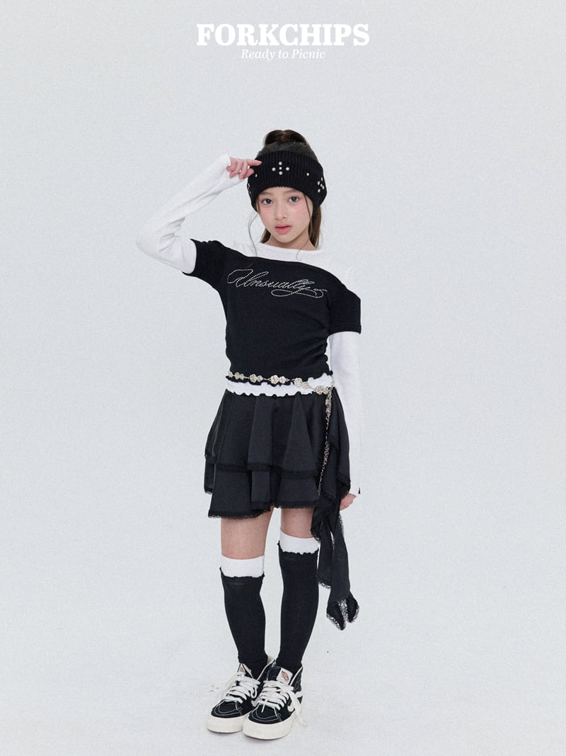 Fork Chips - Korean Children Fashion - #littlefashionista - Shine Layered Tee - 10