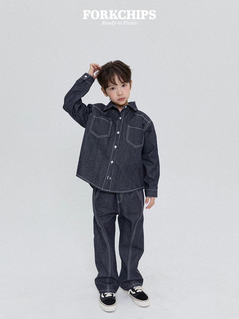 Fork Chips - Korean Children Fashion - #magicofchildhood - Hidden Stitch Shirt - 12