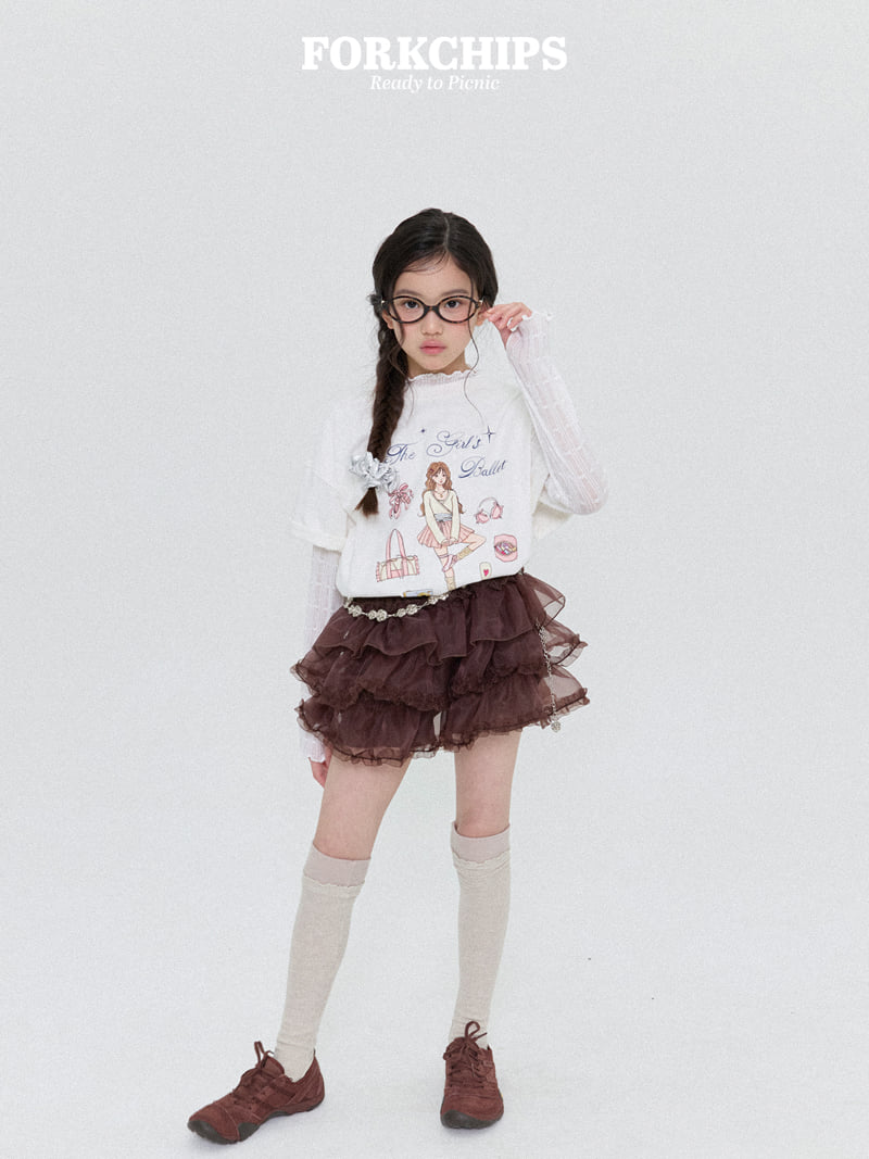 Fork Chips - Korean Children Fashion - #minifashionista - Balletcore Tee - 12