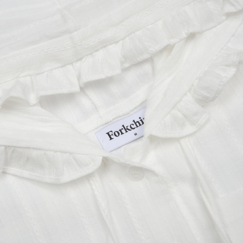 Fork Chips - Korean Children Fashion - #minifashionista - Bell Frill Shirt - 3