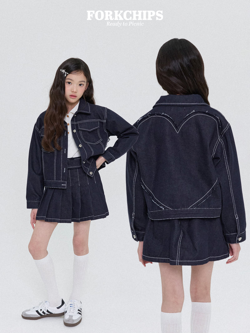 Fork Chips - Korean Children Fashion - #minifashionista - Rough Pleated Skirt - 2