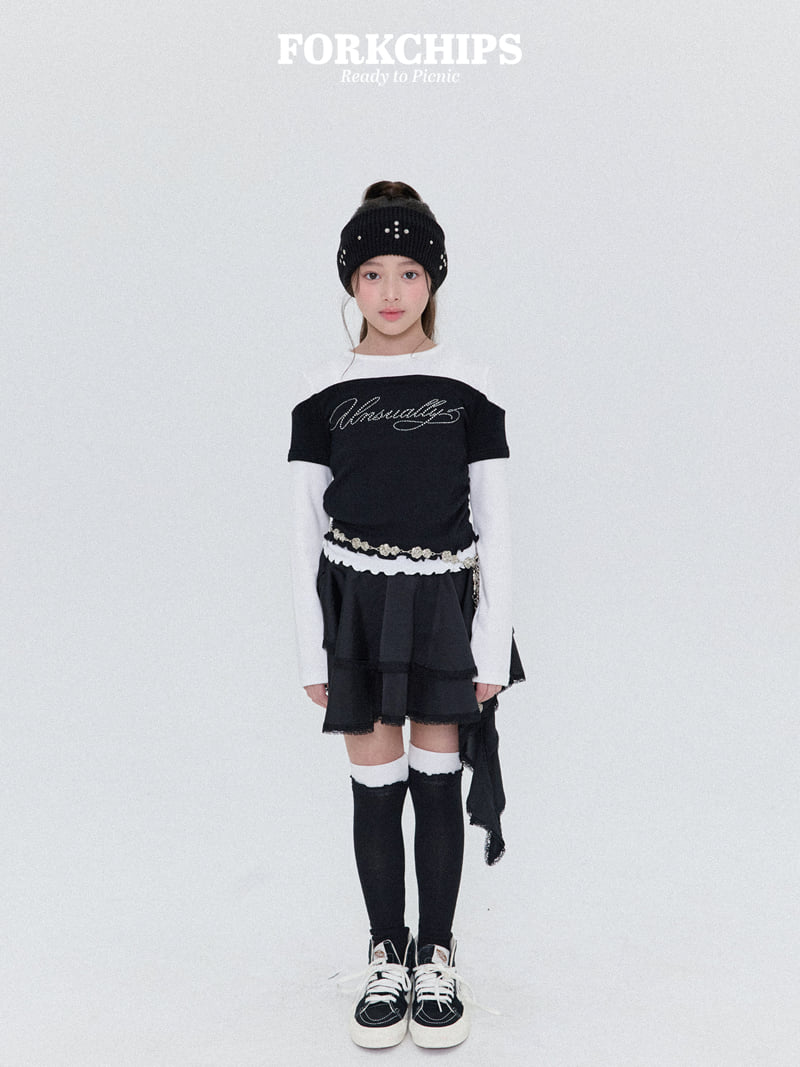 Fork Chips - Korean Children Fashion - #minifashionista - Shine Layered Tee - 12