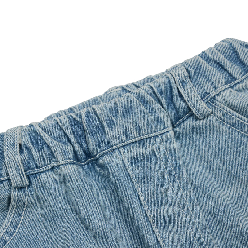 Fork Chips - Korean Children Fashion - #minifashionista - High Vintage Denim Pants - 3