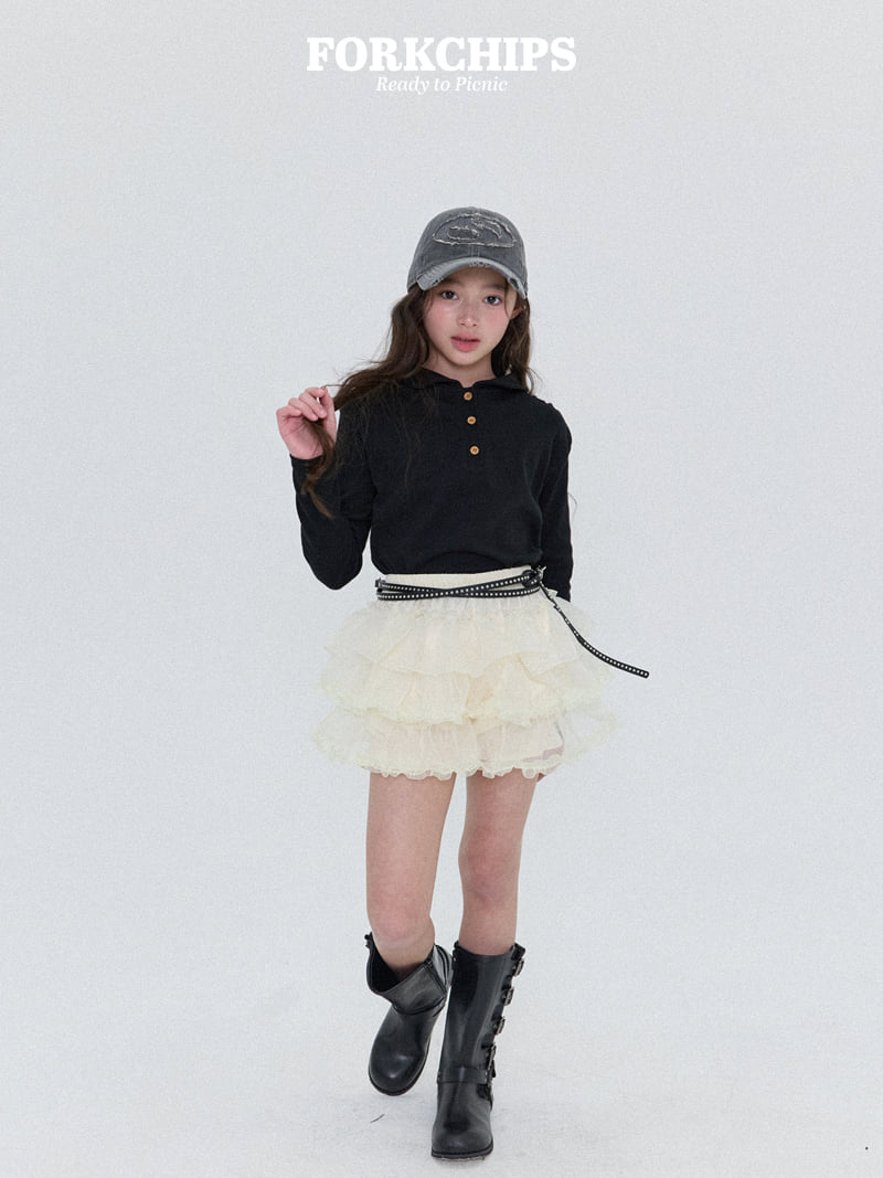 Fork Chips - Korean Children Fashion - #prettylittlegirls - Caramel Ruffle Skirt - 10
