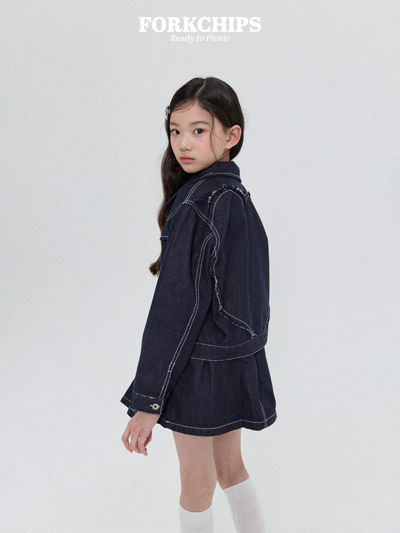 Fork Chips - Korean Children Fashion - #prettylittlegirls - Rough Pleated Skirt - 3