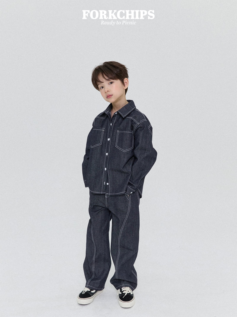 Fork Chips - Korean Children Fashion - #stylishchildhood - Hidden Stitch Pants - 11