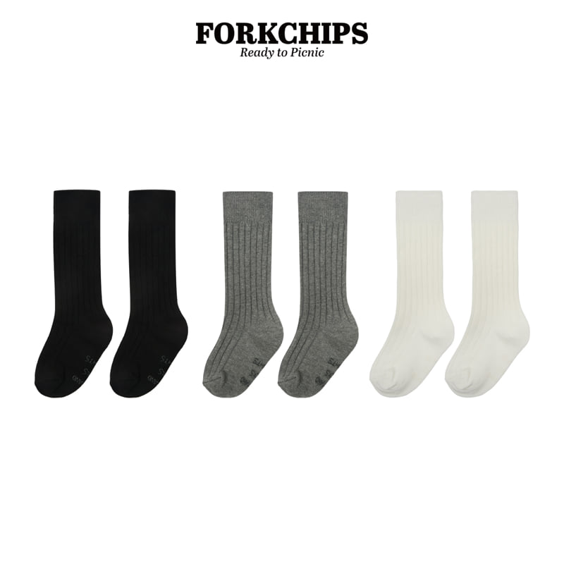 Fork Chips - Korean Children Fashion - #stylishchildhood - Cozy Knee Socks