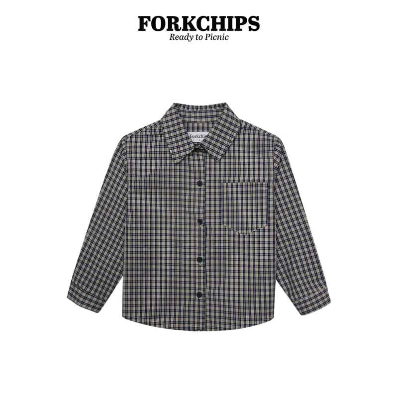 Fork Chips - Korean Children Fashion - #todddlerfashion - Mile Check Shirt