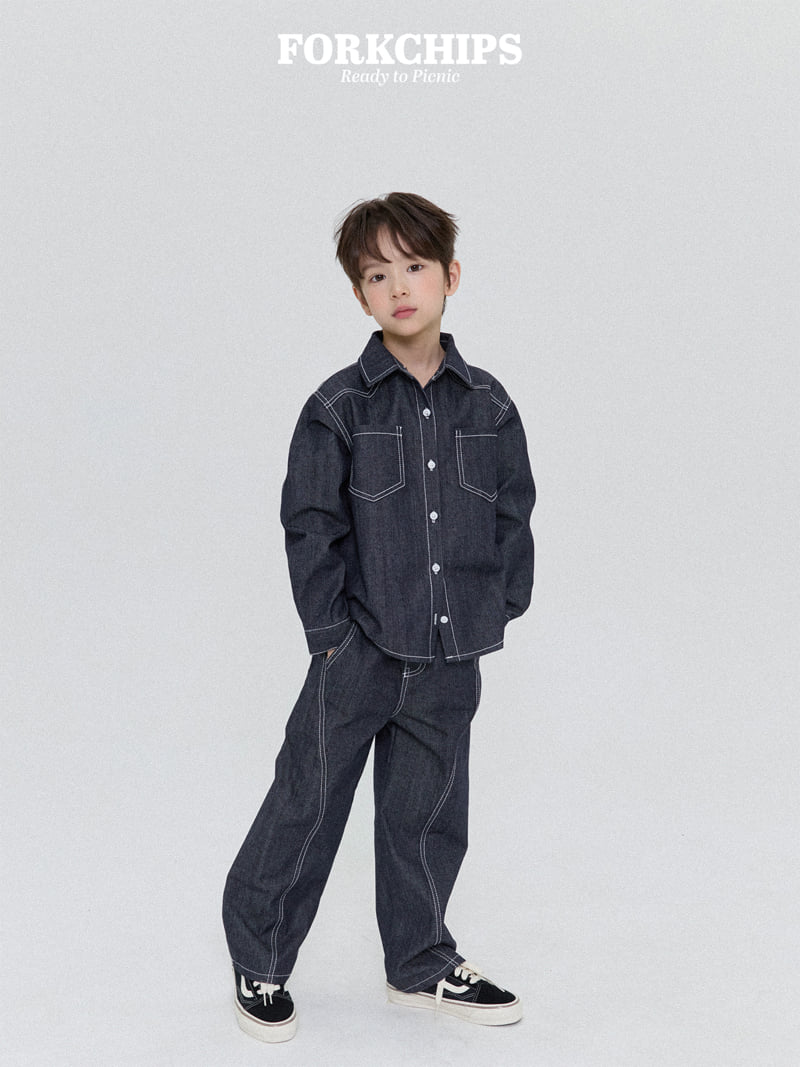 Fork Chips - Korean Children Fashion - #toddlerclothing - Hidden Stitch Pants - 10