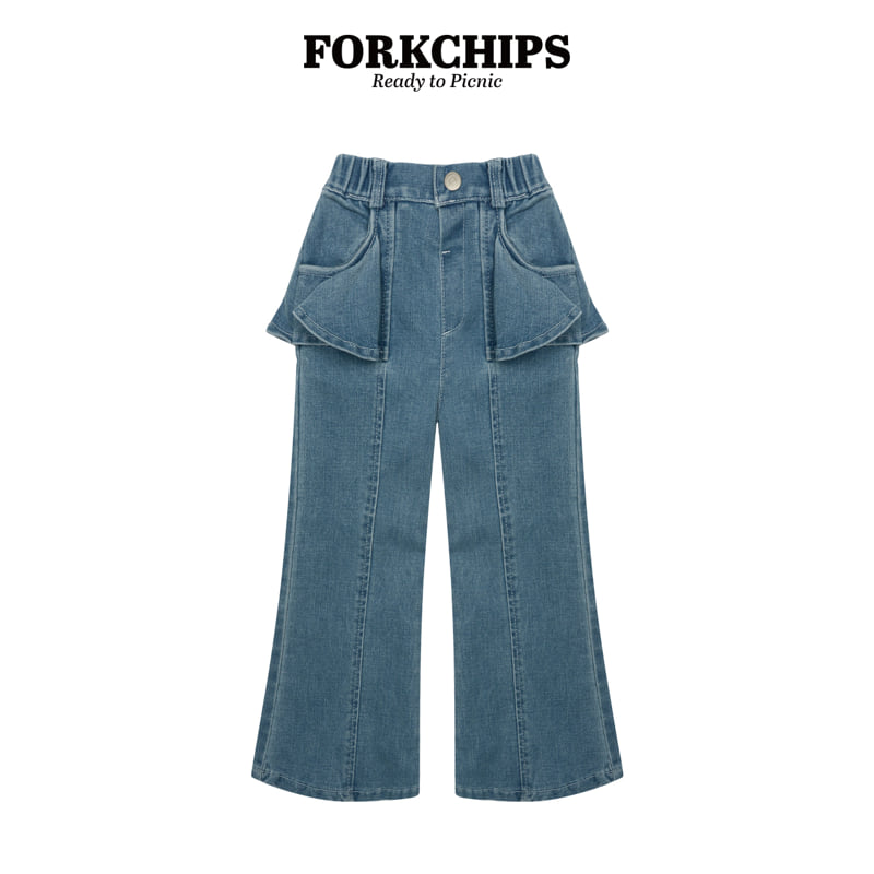 Fork Chips - Korean Children Fashion - #toddlerclothing - Wave Bootcut Pants